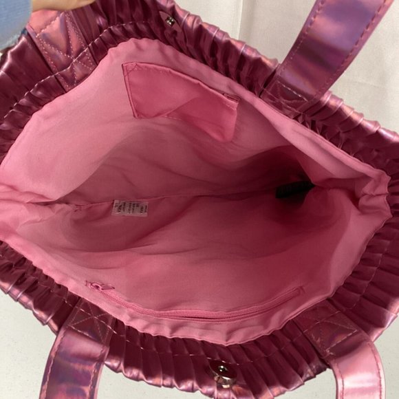 Urban Outfitters Metallic Holographic Pink Large Tote Bag Vegan One Size - Picture 8 of 8
